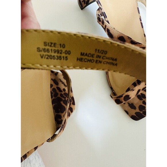 Banana Republic Cheetah Double Strap Block Heel Slip On Sandals Women's‎ 10 - Picture 7 of 9